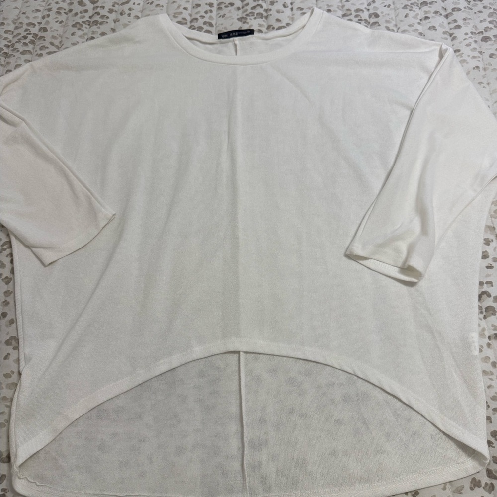 Women's White High-Low Blouse